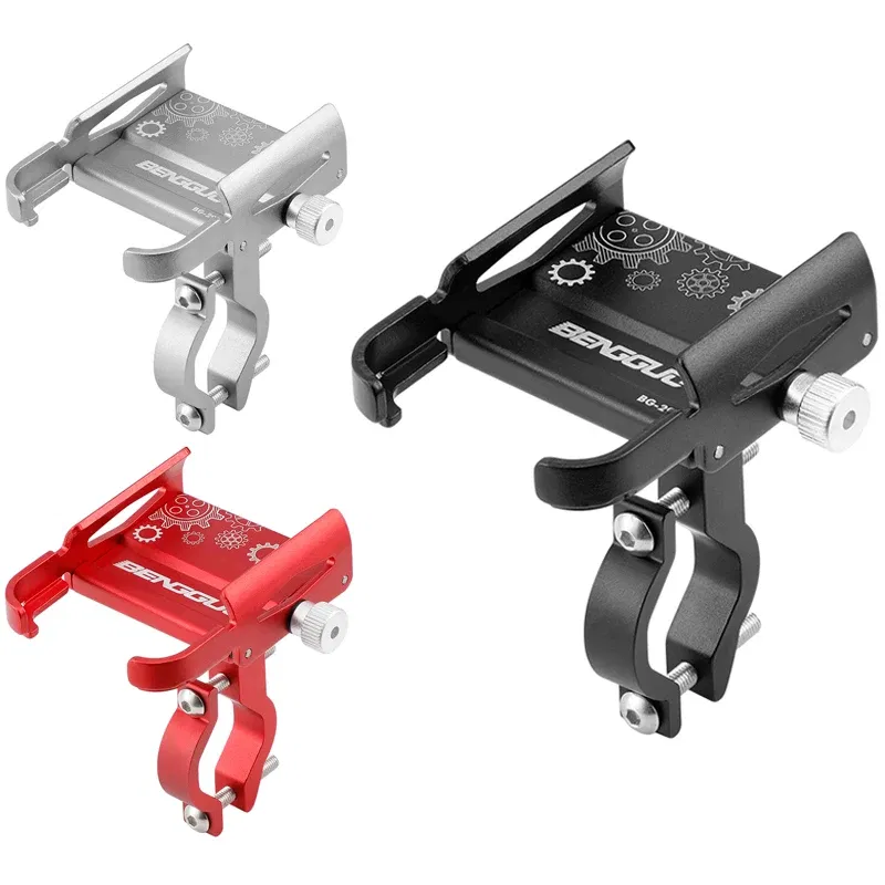 Color: black - Untoom Motorcycle Scooter Phone Mount Stand Bicycle Holder Aluminum Alloy Adjustable Bike Phone Bracket Cycling Accessories