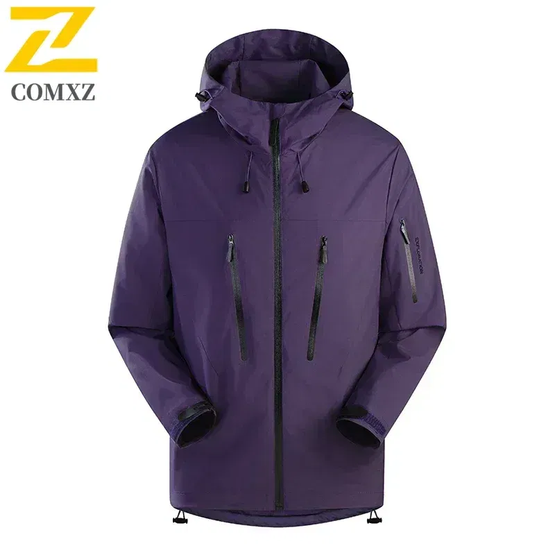 Color: Yellow, Size: L - Spring Autumn Men's Windbreaker Fashion Outdoor Mountaineering Travel Windproof Waterproof Hooded Jacket Slim Fit Versatile Coat