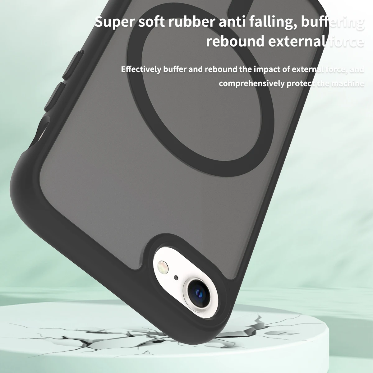 Color: black, Compatible-Phone Models: For iPhone 13 Pro Max - Non Yellowing Case For iPhone SE 2022 2020 8 16 Pro Max 15 Plus 14 13 Mini 12 11 Magsafe Mag Safe Matte Black Magnet Phone Cover