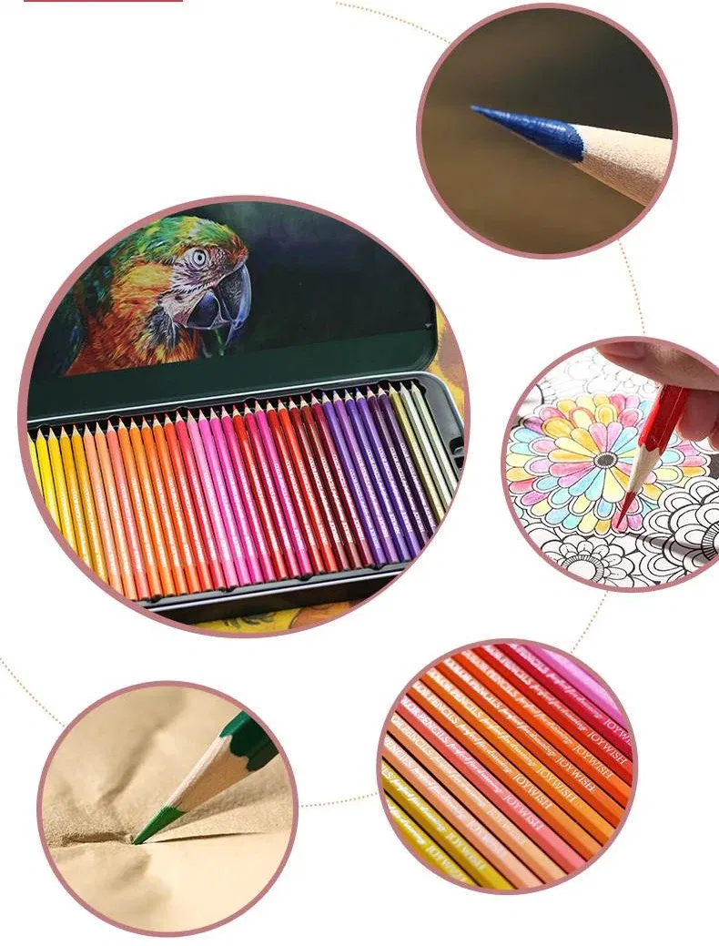 Color: Yellow - 12/24/48/72 Colors Color pencil  DIY set includes: Wooden Color Pencil Sharpener Eraser School Office Supplies Art Stationery