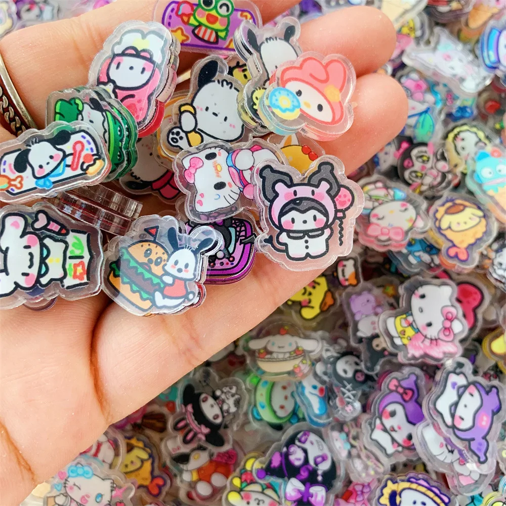Color: Green, Size: 12" - 2cm 100g Sanrio Kuromi Hello Kitty Crayon Shin-chan Anime Collection Acrylic Pendant DIY Accessory Keychain PP Clip Patch