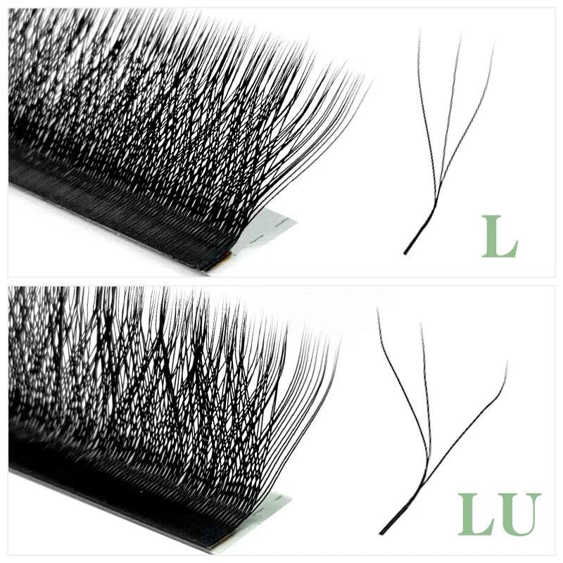 Color: Rose Red, Curl: L, Thickness: 0.07mm, Length: MIX - NATUHANA W Lashes Extension L LU(M) Curl Individual Mink YY Lashes 3D W-shaped Volume Fan Eyelash Extension