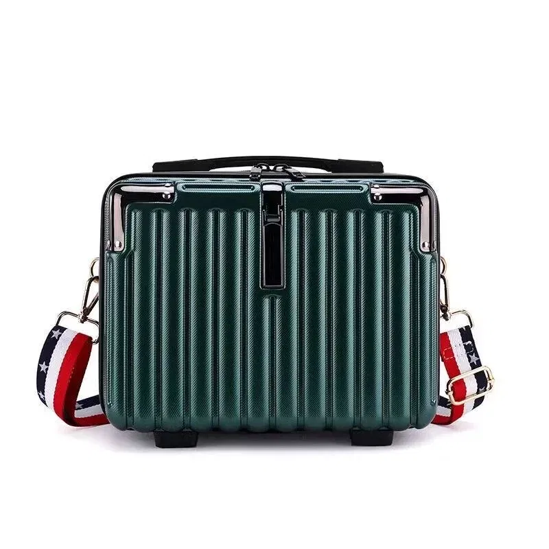Color: Pink - Mini Luggage Travel Bag Handbag Shoulder Bag Fashion Makeup Case 14 Inch Backpack Multifunctional Portable PC Bags Hand Bags