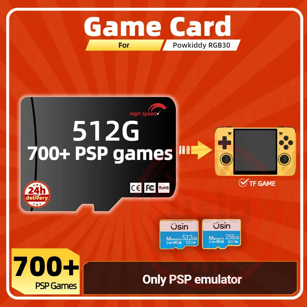 Color: Dark blue, Ships From: CHINA - Game Card For Powkiddy RGB30 Memory TF Plug&Play Pre-install Retro Games PSP PS1 SD portable Handheld High Speed Card 1Tb 512G