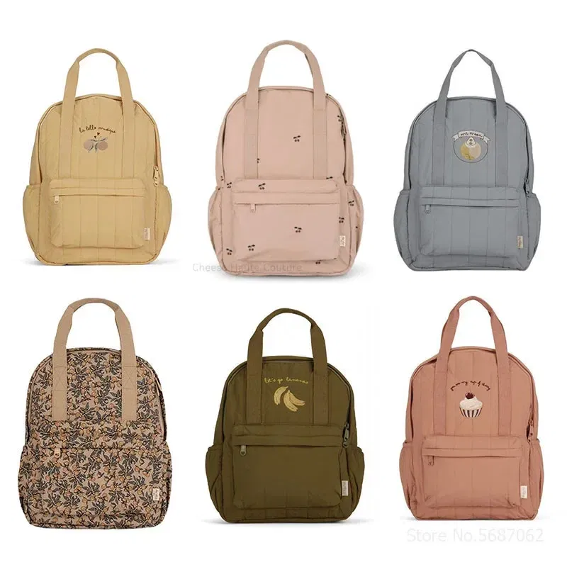 Color: Green - KS Baby Backpack 2024 New Kids Schoolbag Kindergarten Bags Brand Traveling Mom Cherry Lemon Children's Boys Girls Storage
