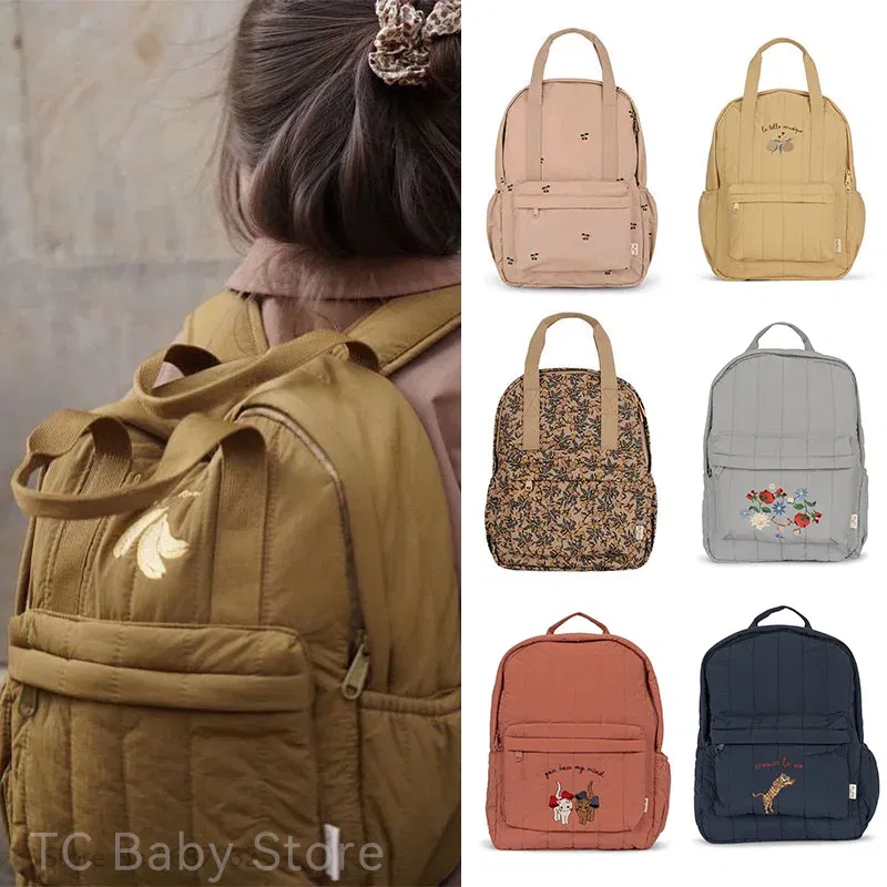Color: Green - KS Baby Backpack 2024 New Kids Schoolbag Kindergarten Bags Brand Traveling Mom Cherry Lemon Children's Boys Girls Storage