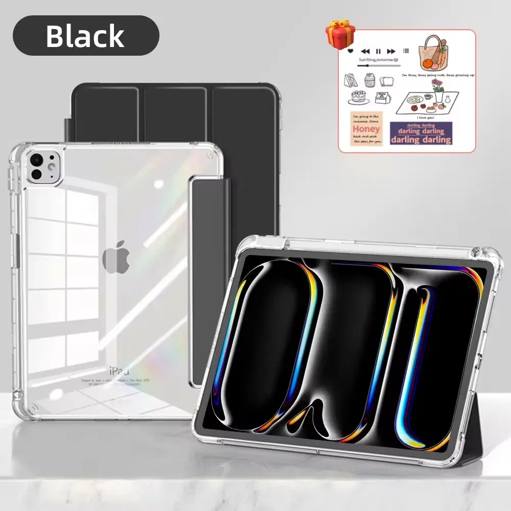 Color: black, Size: fifteen - For iPad Air 5 Case 2024 Air 6 11 iPad Pro 11 12.9 13 10 Gen 10.2 9th 8th 7th 9.7 6th 5th Mini 7 6 Smart case with pen Holder