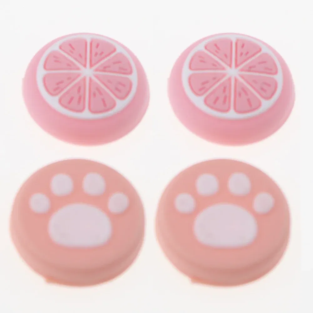 Color: Pink - 2pcs Cherry Pink Lemon For Nintendo Switch Lite OLED Analog Thumb Grip Nintend Swith Joy Con JoyCon Controller Joystick Cap Game