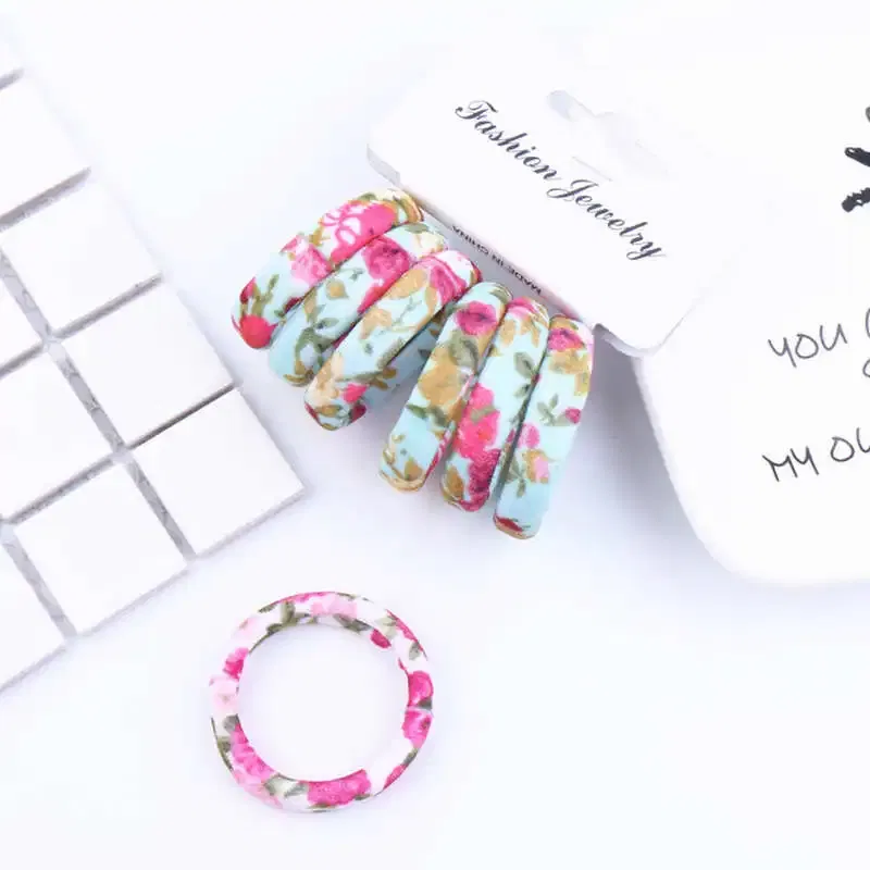 Color: black, Ships From: CHINA - 6PCS/Sett Cute Girls Elastic Hair Bands Scrunchies Ponytail Holder Rubber Bands Hair Ties Sweet Kids Hair Rope Hair Accessories