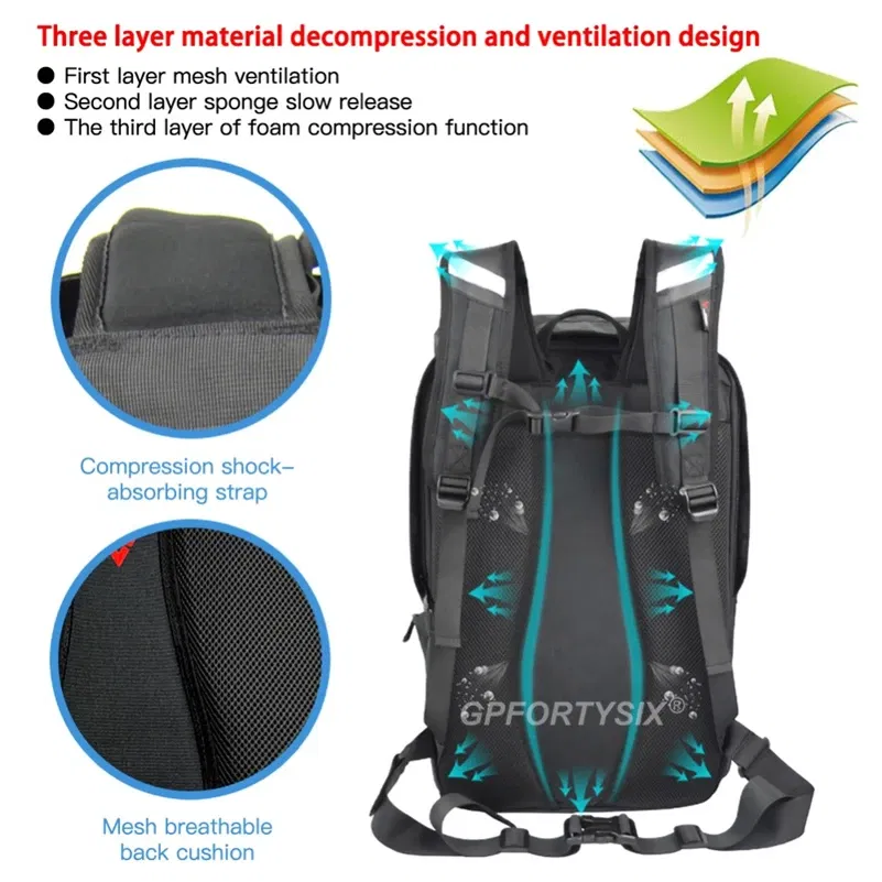 Color Name: Black - Motocentric Motorcycle Rear Seat Bag Multifunction Waterproof Motorcycle Helmet Backpack Big Capacity Motocross Tail Bag Luggage