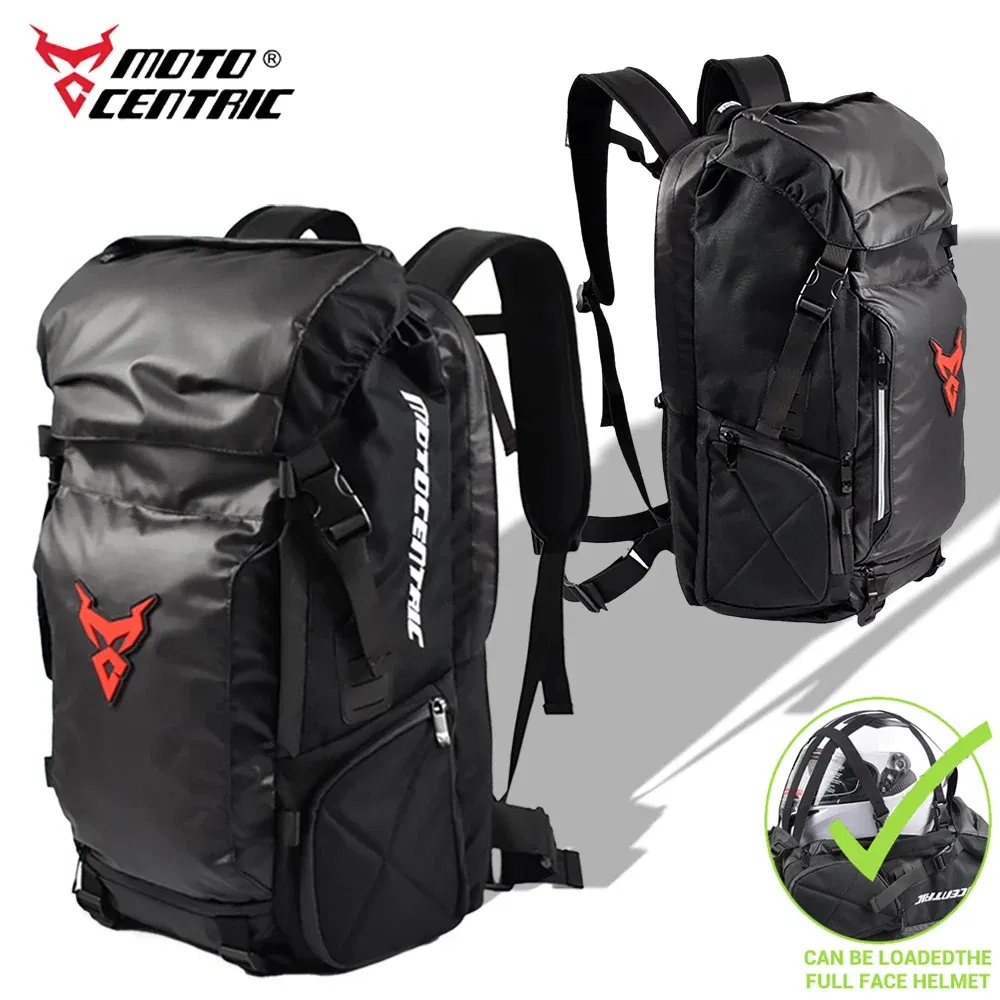 Color Name: Black - Motocentric Motorcycle Rear Seat Bag Multifunction Waterproof Motorcycle Helmet Backpack Big Capacity Motocross Tail Bag Luggage