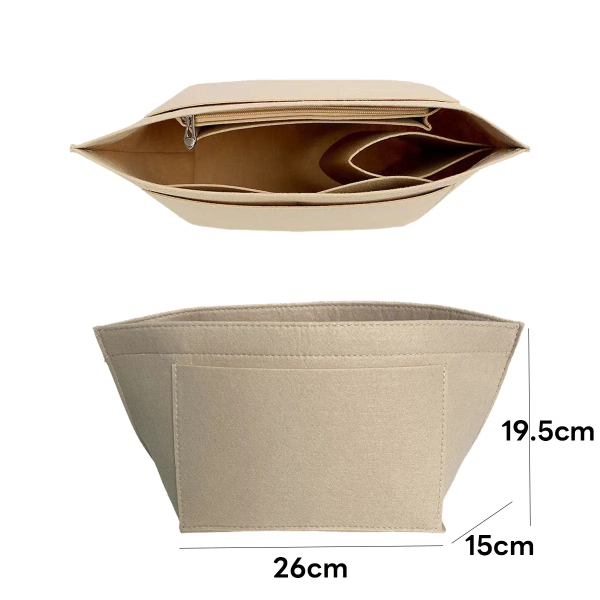 Color: Gold - Felt Purse Organizer Insert for Longchamp Le Pliage S/ML Handbag Insert