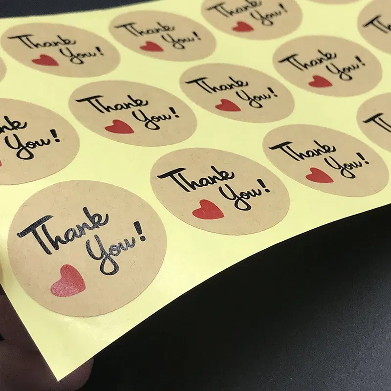 Color: pink - 100PCS 3-10cm Custom LOGO Wedding Sticker Personalized Design Your Label Candy Gift Box Birthday Party Seal Sticker Self-adhesiv