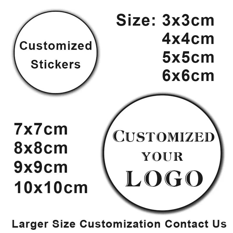 Color: pink - 100PCS 3-10cm Custom LOGO Wedding Sticker Personalized Design Your Label Candy Gift Box Birthday Party Seal Sticker Self-adhesiv