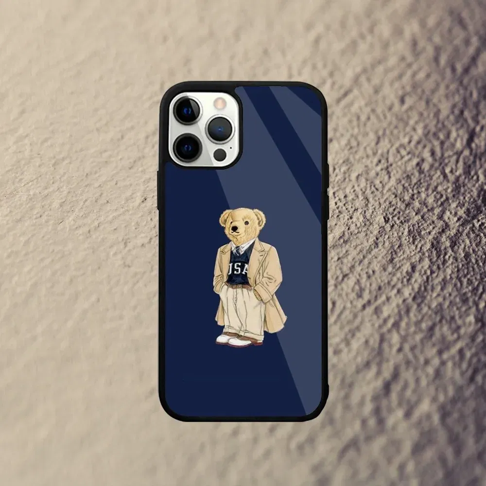 Color: Blue, Material: Silicon - Baron F-Filou Bear Fashion Phone Case For iPhone 15,14,13,12,11,Plus,Pro,Max Mini Magsafe Magnetic Wireless Charging